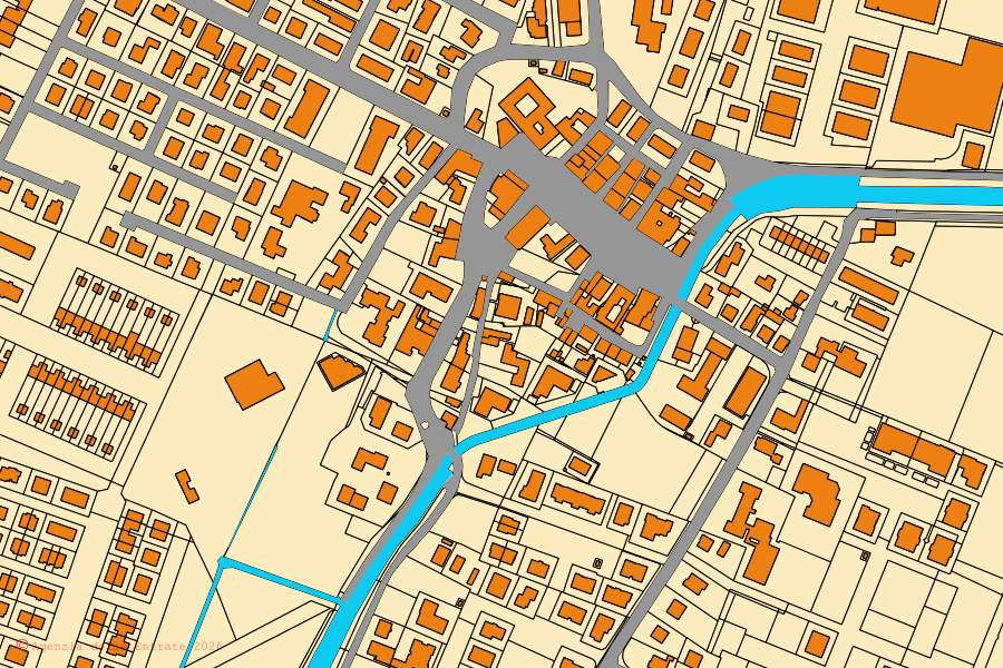 Mappa catastale del centro di Bastiglia: particelle e fabbricati, cartografia Agenzia delle Entrate