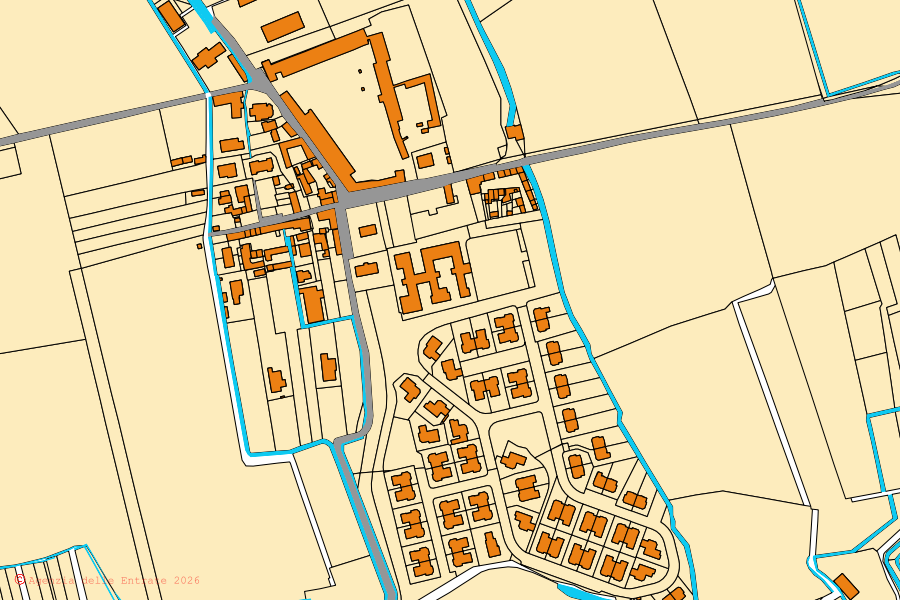Mappa catastale del centro di Battuda: particelle e fabbricati, cartografia Agenzia delle Entrate