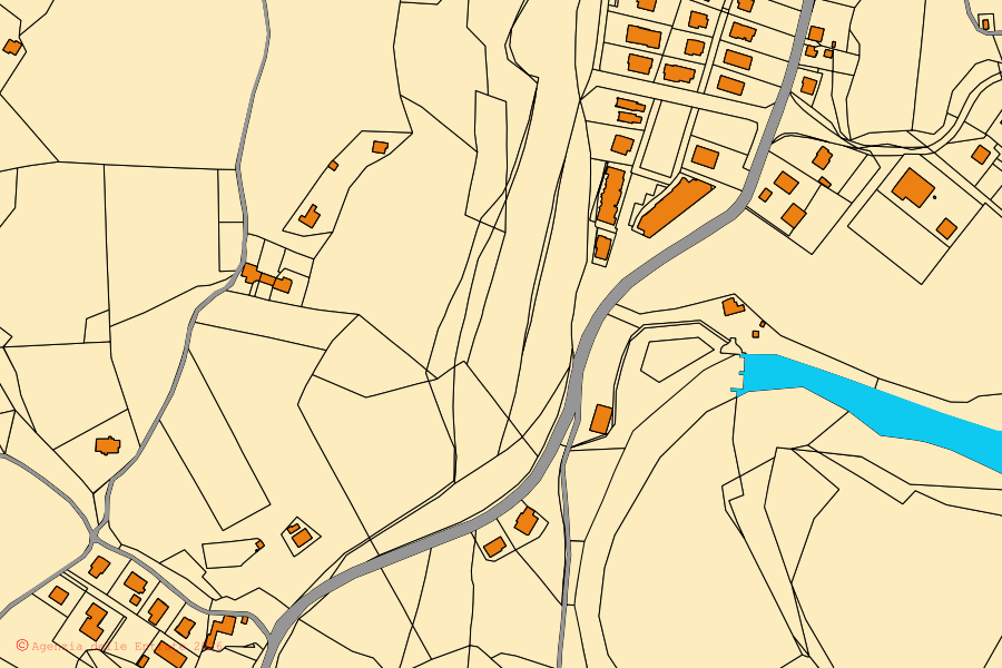 Mappa catastale del centro di Belforte del Chienti: particelle e fabbricati, cartografia Agenzia delle Entrate