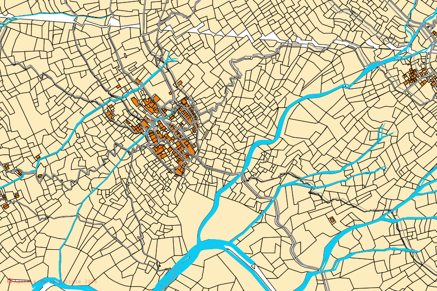 Mappa catastale del centro di Bellano: particelle e fabbricati, cartografia Agenzia delle Entrate