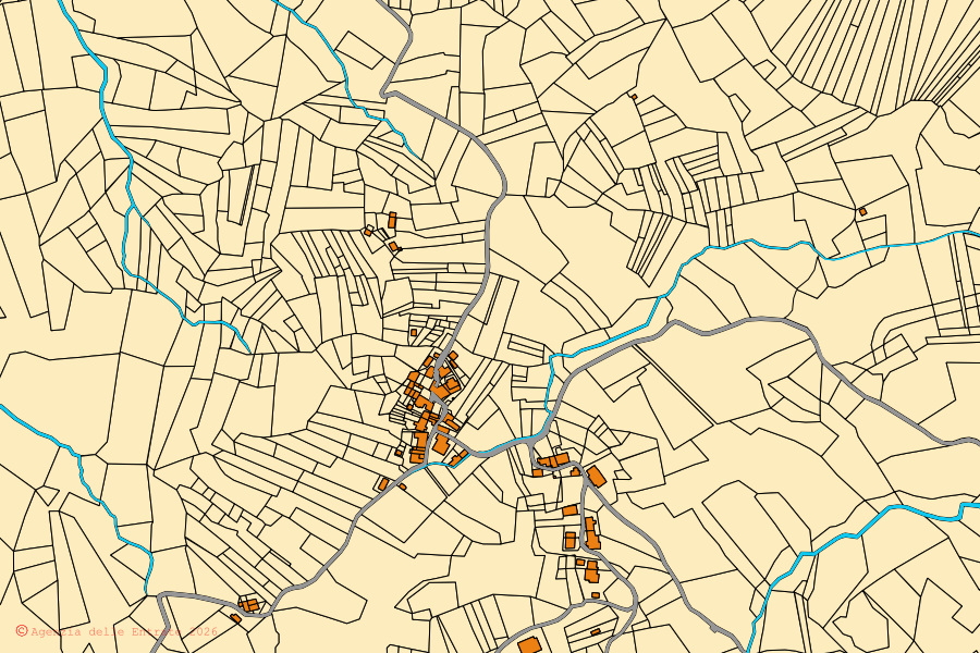 Mappa catastale del centro di Berceto: particelle e fabbricati, cartografia Agenzia delle Entrate