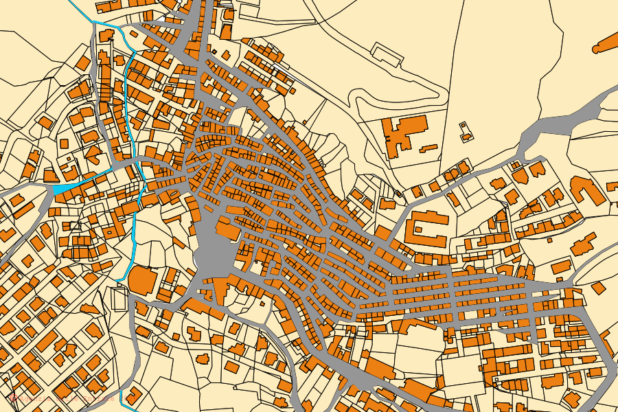 Mappa catastale del centro di Berchidda: particelle e fabbricati, cartografia Agenzia delle Entrate