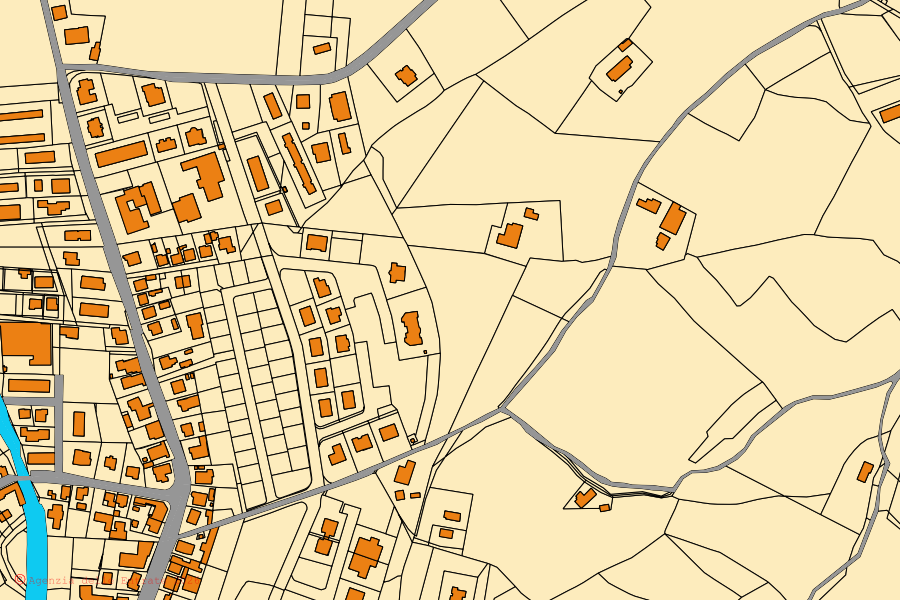 Mappa catastale del centro di Bertinoro: particelle e fabbricati, cartografia Agenzia delle Entrate