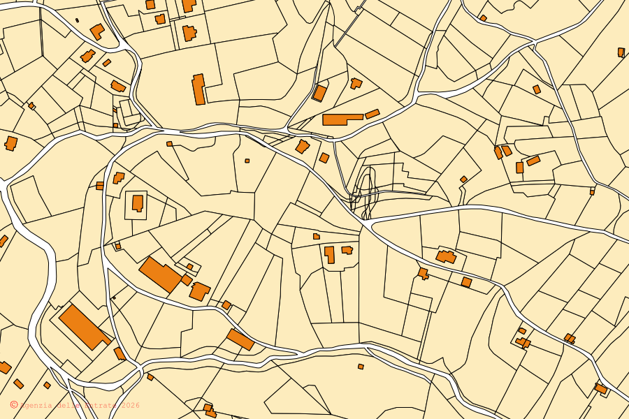 Mappa catastale del centro di Berzo San Fermo: particelle e fabbricati, cartografia Agenzia delle Entrate