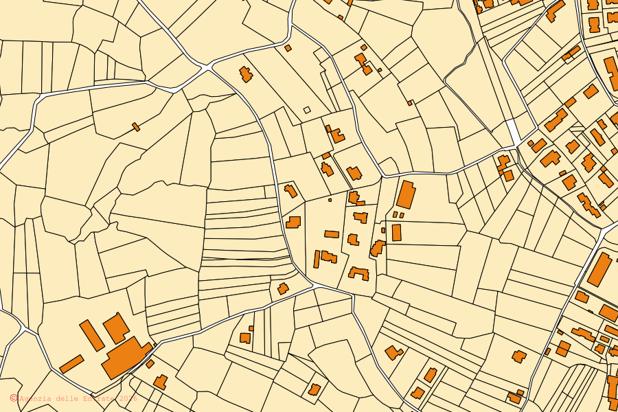 Mappa catastale del centro di Biandronno: particelle e fabbricati, cartografia Agenzia delle Entrate