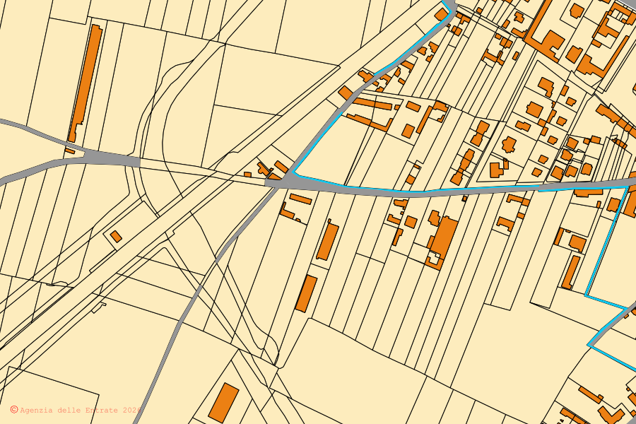 Mappa catastale del centro di Bianzè: particelle e fabbricati, cartografia Agenzia delle Entrate