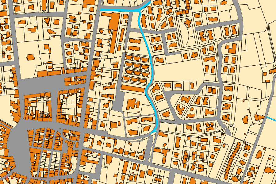 Mappa catastale del centro di Bientina: particelle e fabbricati, cartografia Agenzia delle Entrate