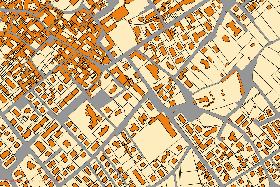 Mappa catastale del centro di Binago: particelle e fabbricati, cartografia Agenzia delle Entrate