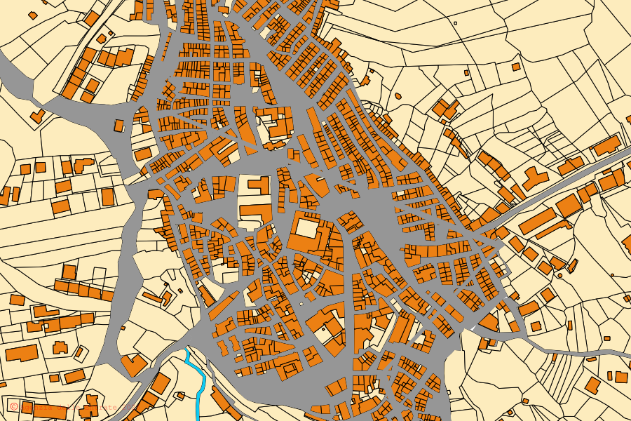 Mappa catastale del centro di Bivona: particelle e fabbricati, cartografia Agenzia delle Entrate
