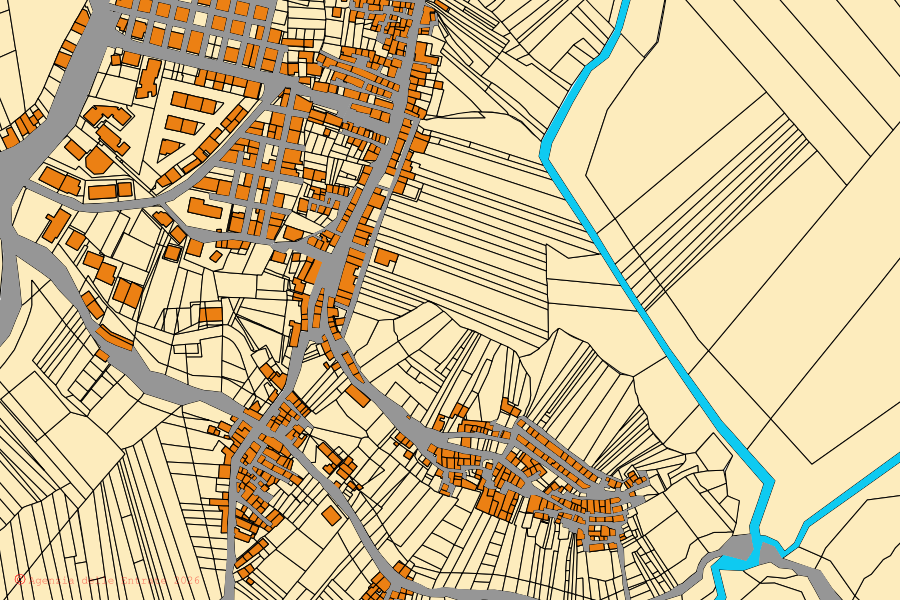 Mappa catastale del centro di Blufi: particelle e fabbricati, cartografia Agenzia delle Entrate