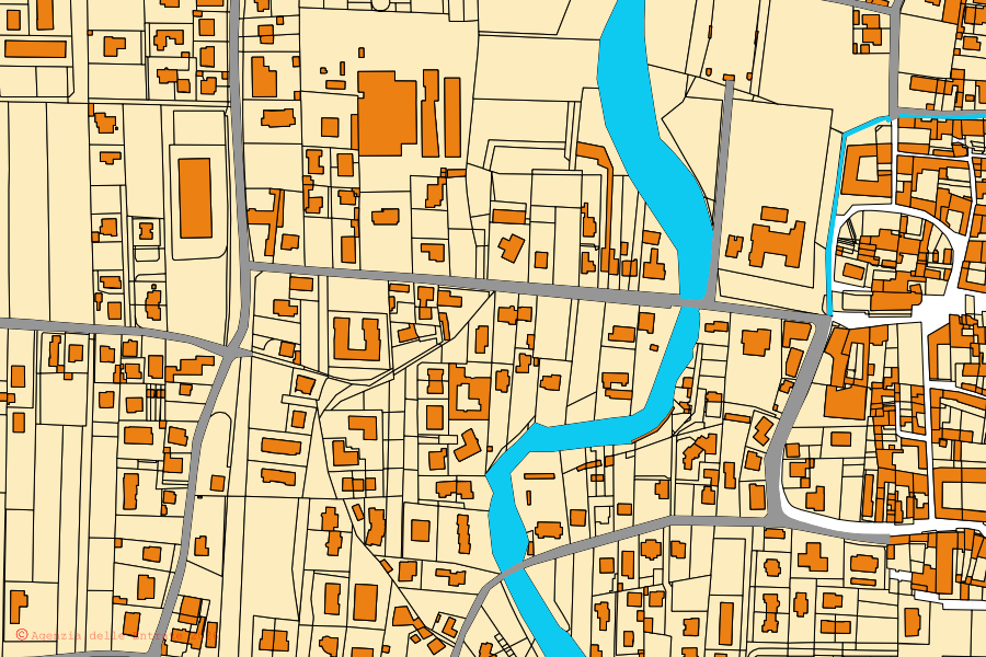 Mappa catastale del centro di Bolgare: particelle e fabbricati, cartografia Agenzia delle Entrate