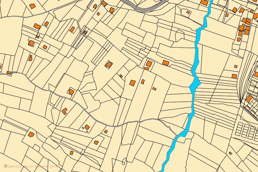 Mappa catastale del centro di Bolognetta: particelle e fabbricati, cartografia Agenzia delle Entrate