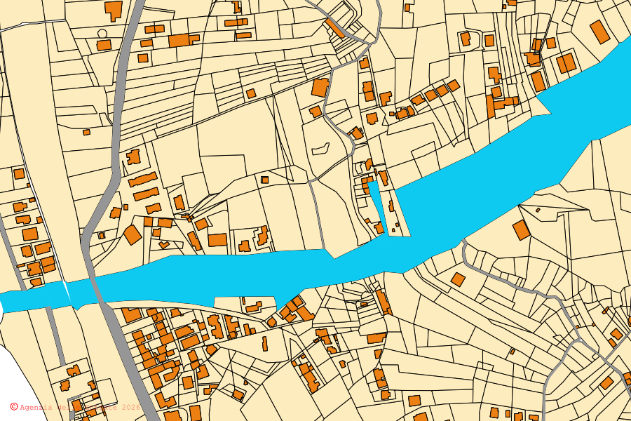 Mappa catastale del centro di Bonifati: particelle e fabbricati, cartografia Agenzia delle Entrate