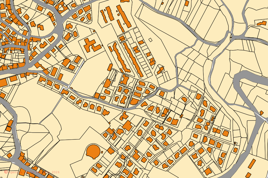 Mappa catastale del centro di Bono: particelle e fabbricati, cartografia Agenzia delle Entrate