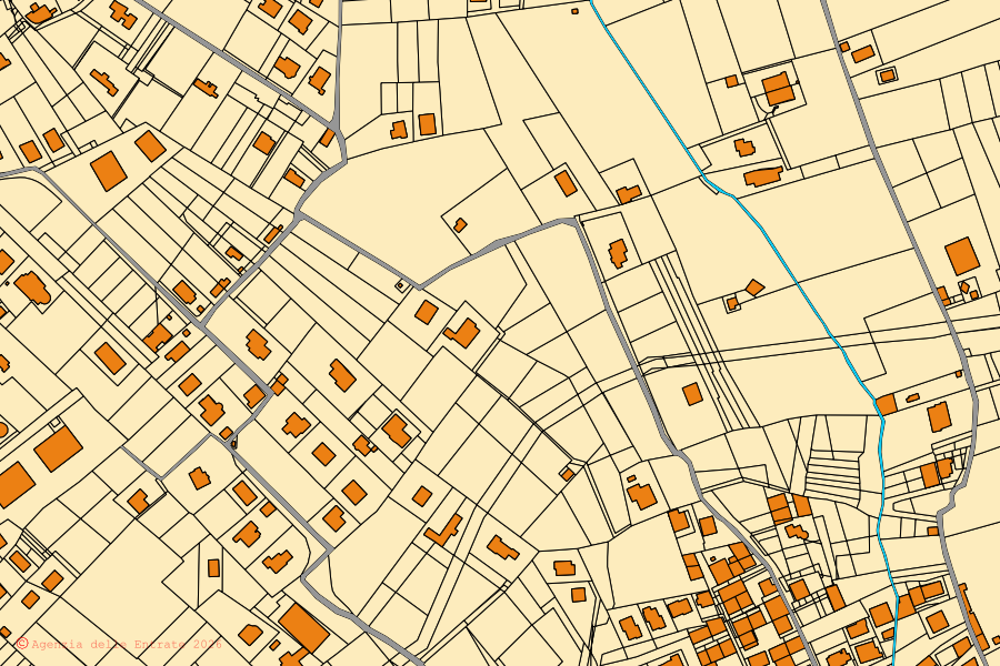 Mappa catastale del centro di Borgetto: particelle e fabbricati, cartografia Agenzia delle Entrate