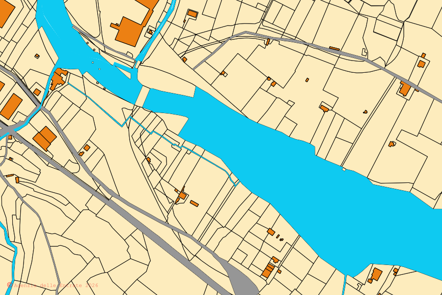 Mappa catastale del centro di Borghetto Santo Spirito: particelle e fabbricati, cartografia Agenzia delle Entrate