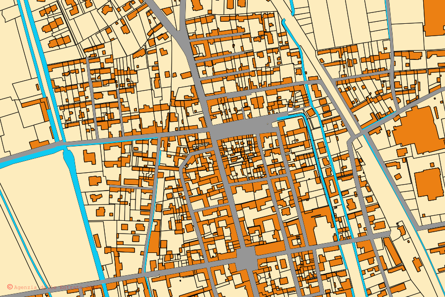 Mappa catastale del centro di Borgolavezzaro: particelle e fabbricati, cartografia Agenzia delle Entrate