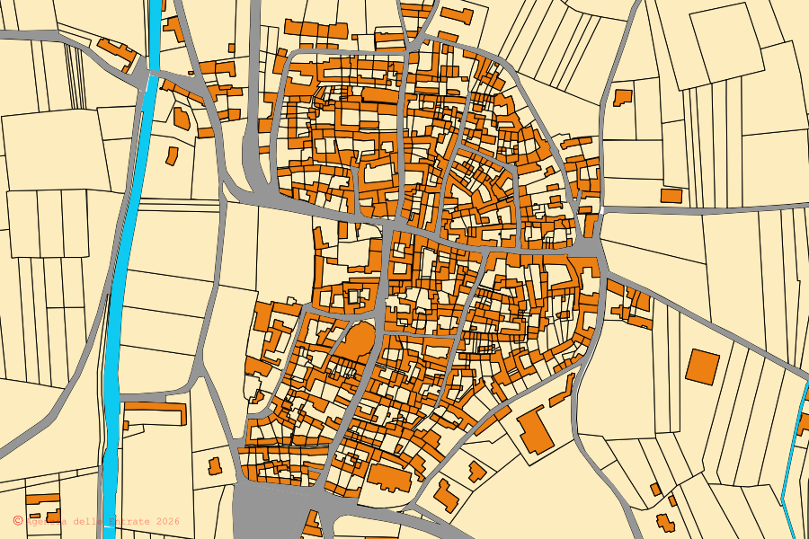 Mappa catastale del centro di Borgomasino: particelle e fabbricati, cartografia Agenzia delle Entrate