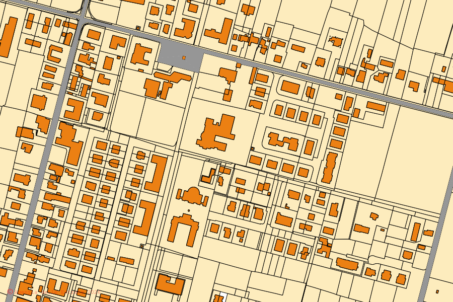 Mappa catastale del centro di Borgoricco: particelle e fabbricati, cartografia Agenzia delle Entrate
