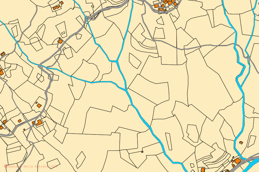 Mappa catastale del centro di Bormida: particelle e fabbricati, cartografia Agenzia delle Entrate