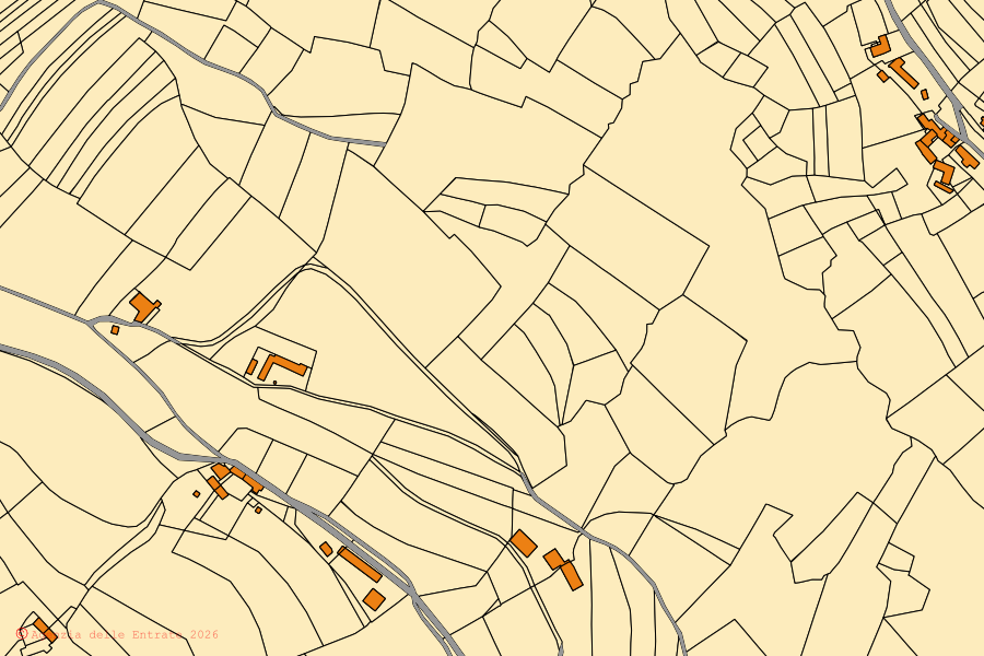Mappa catastale del centro di Bossolasco: particelle e fabbricati, cartografia Agenzia delle Entrate