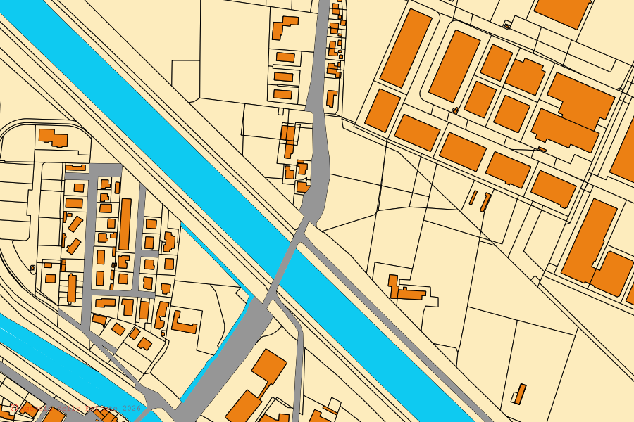 Mappa catastale del centro di Bovolenta: particelle e fabbricati, cartografia Agenzia delle Entrate