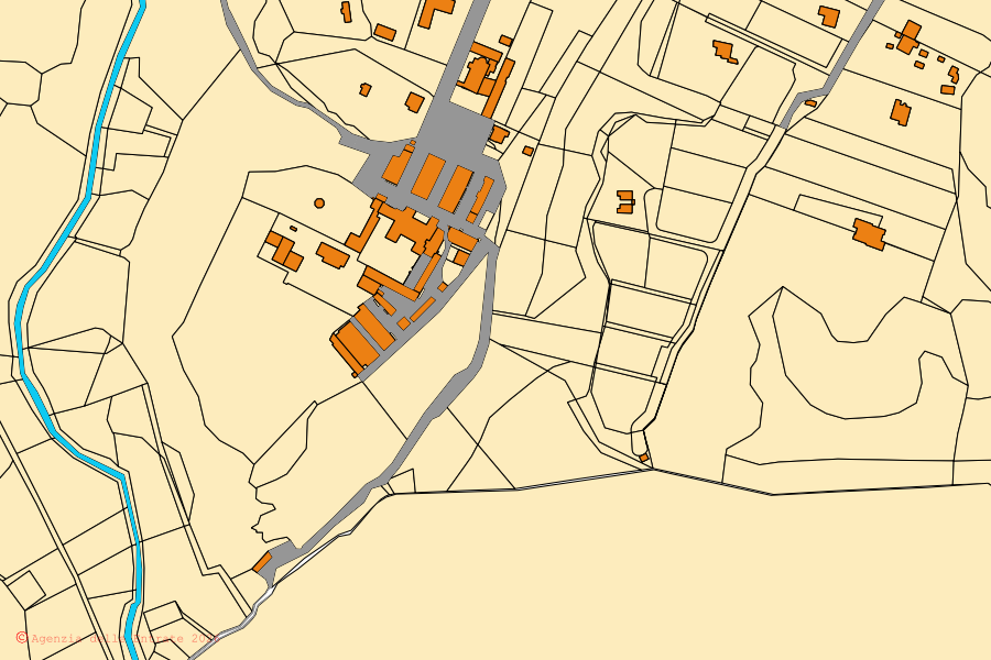 Mappa catastale del centro di Bracciano: particelle e fabbricati, cartografia Agenzia delle Entrate