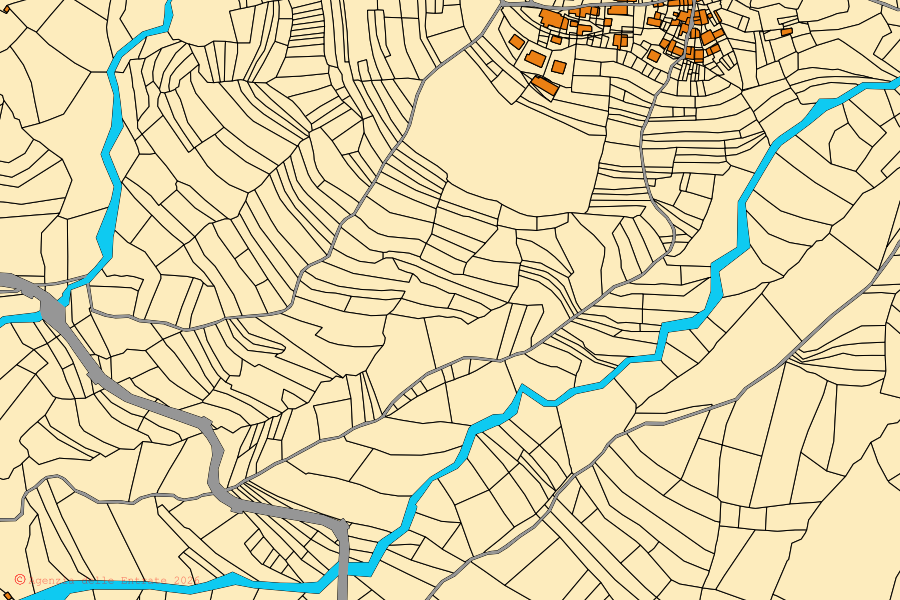 Mappa catastale del centro di Brallo di Pregola: particelle e fabbricati, cartografia Agenzia delle Entrate