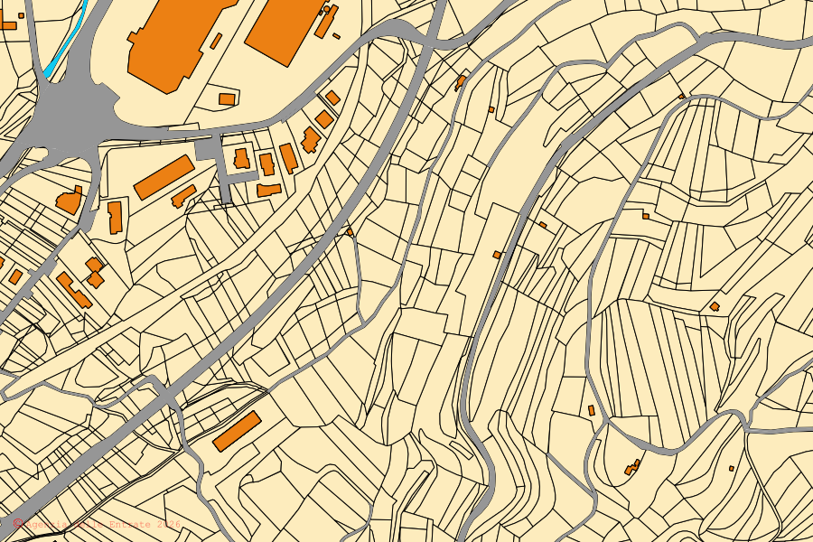 Mappa catastale del centro di Braone: particelle e fabbricati, cartografia Agenzia delle Entrate
