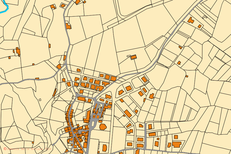Mappa catastale del centro di Briatico: particelle e fabbricati, cartografia Agenzia delle Entrate