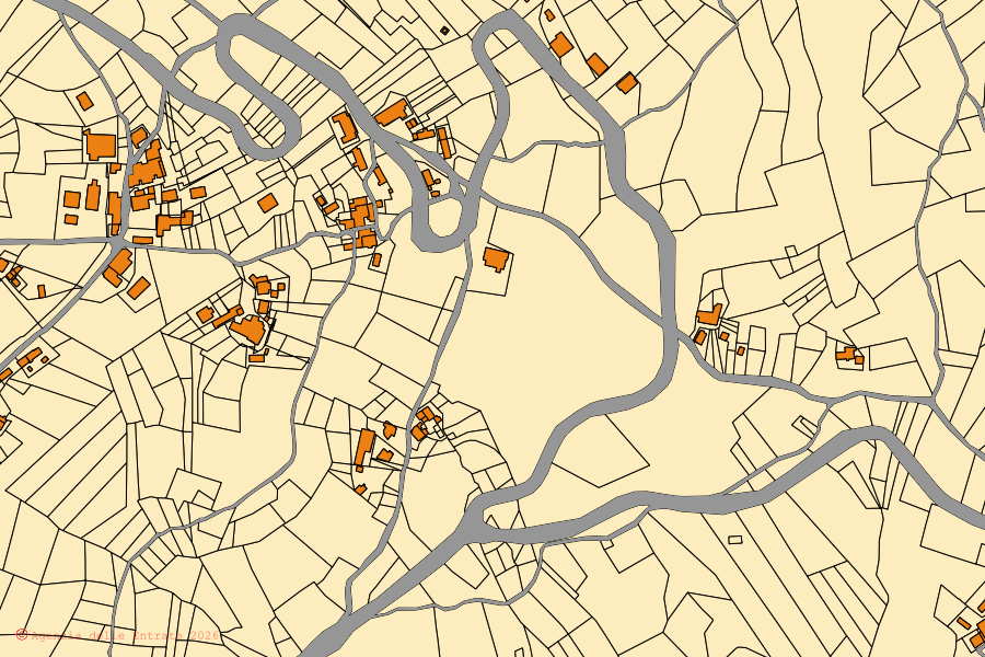 Mappa catastale del centro di Brittoli: particelle e fabbricati, cartografia Agenzia delle Entrate