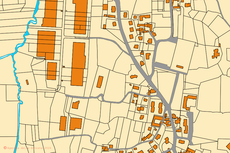 Mappa catastale del centro di Brivio: particelle e fabbricati, cartografia Agenzia delle Entrate