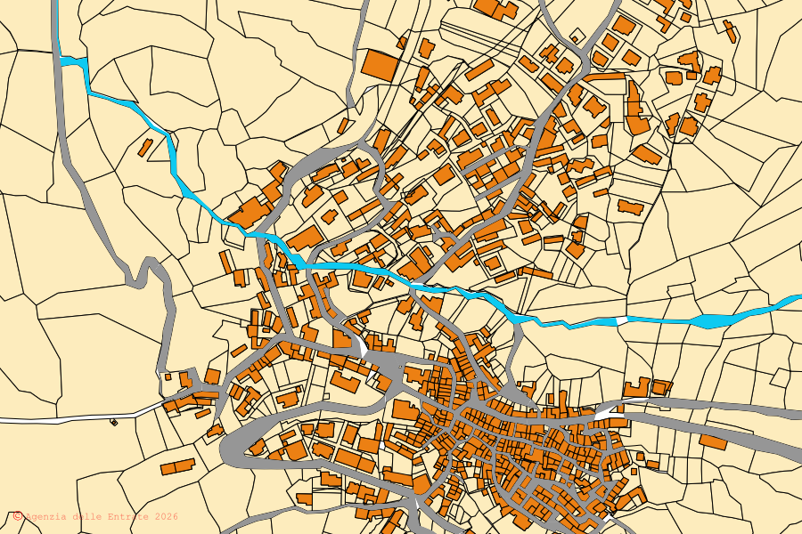 Mappa catastale del centro di Burgos: particelle e fabbricati, cartografia Agenzia delle Entrate