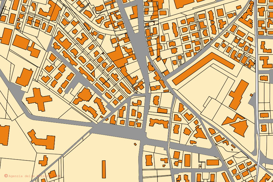 Mappa catastale del centro di Bussolengo: particelle e fabbricati, cartografia Agenzia delle Entrate
