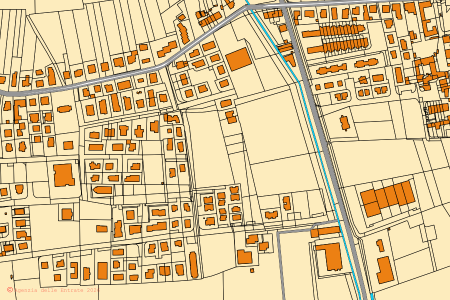 Mappa catastale del centro di Buttapietra: particelle e fabbricati, cartografia Agenzia delle Entrate