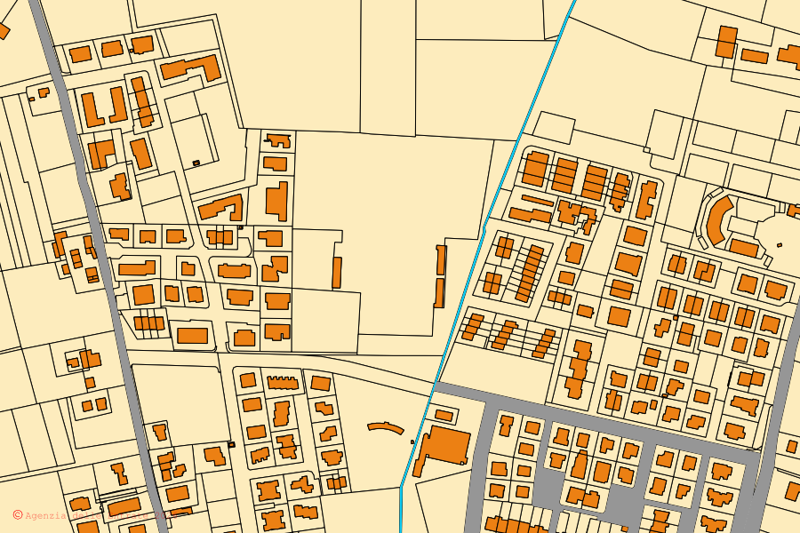 Mappa catastale del centro di Cadelbosco di Sopra: particelle e fabbricati, cartografia Agenzia delle Entrate