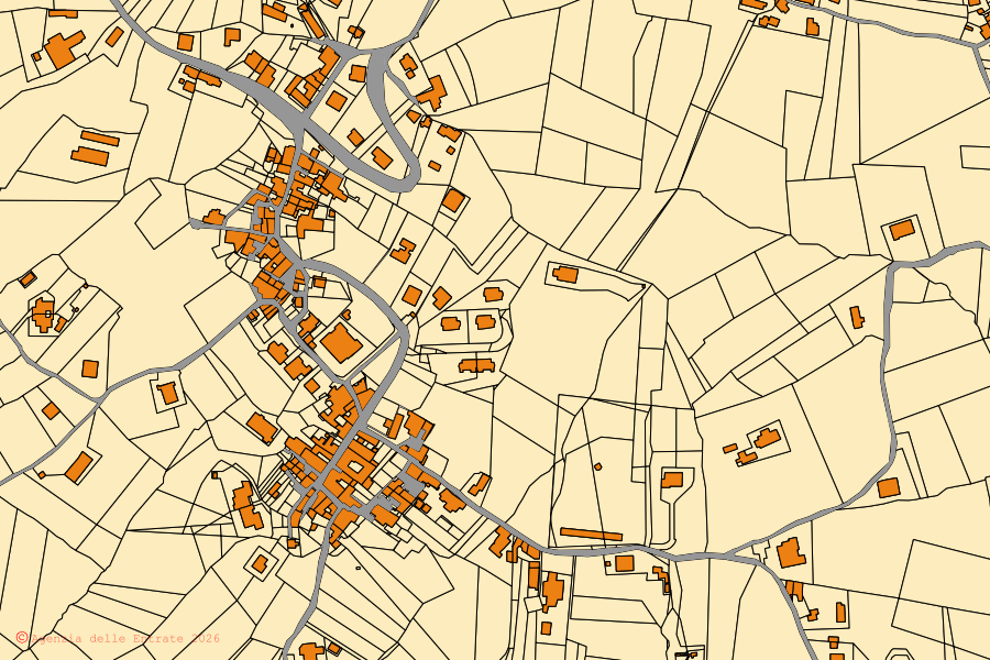 Mappa catastale del centro di Caiazzo: particelle e fabbricati, cartografia Agenzia delle Entrate