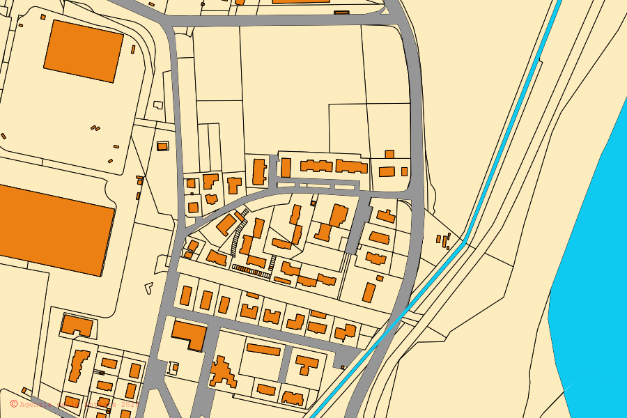 Mappa catastale del centro di Calderara di Reno: particelle e fabbricati, cartografia Agenzia delle Entrate