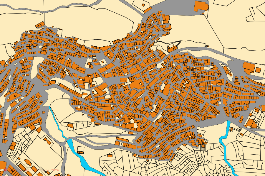 Mappa catastale del centro di Caltabellotta: particelle e fabbricati, cartografia Agenzia delle Entrate