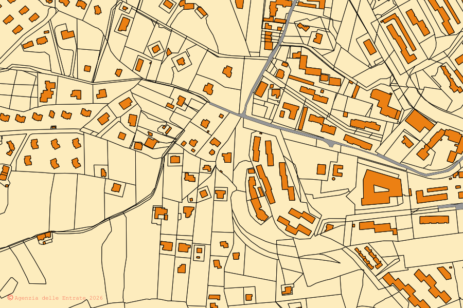 Mappa catastale del centro di Caltanissetta: particelle e fabbricati, cartografia Agenzia delle Entrate