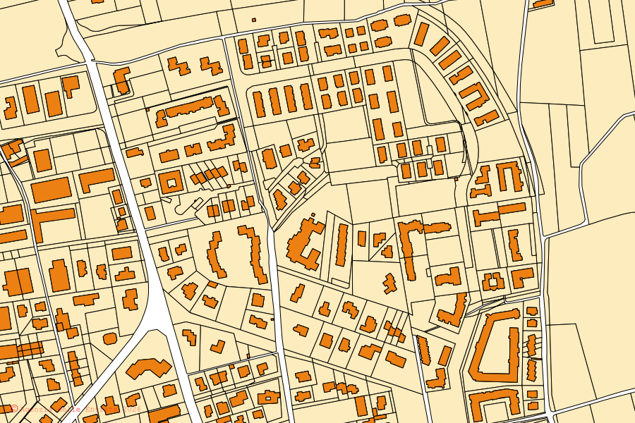 Mappa catastale del centro di Calvenzano: particelle e fabbricati, cartografia Agenzia delle Entrate