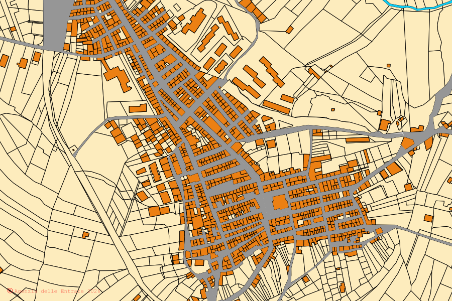 Mappa catastale del centro di Camastra: particelle e fabbricati, cartografia Agenzia delle Entrate
