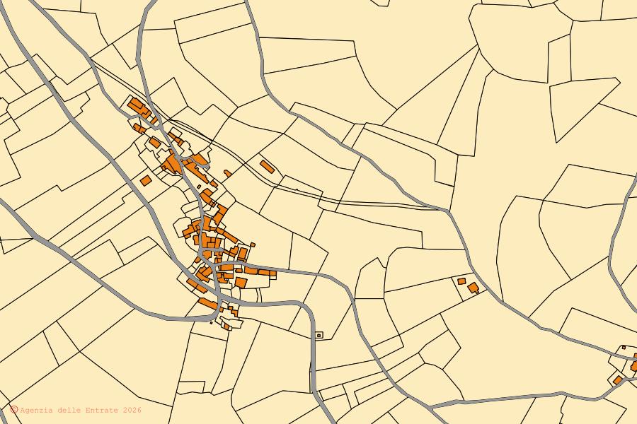 Mappa catastale del centro di Camerino: particelle e fabbricati, cartografia Agenzia delle Entrate