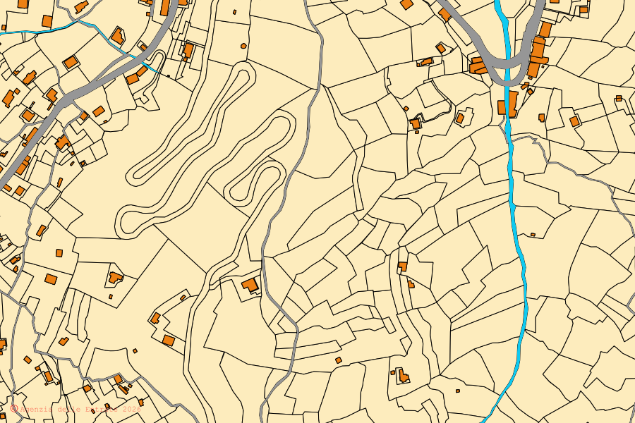 Mappa catastale del centro di Camogli: particelle e fabbricati, cartografia Agenzia delle Entrate