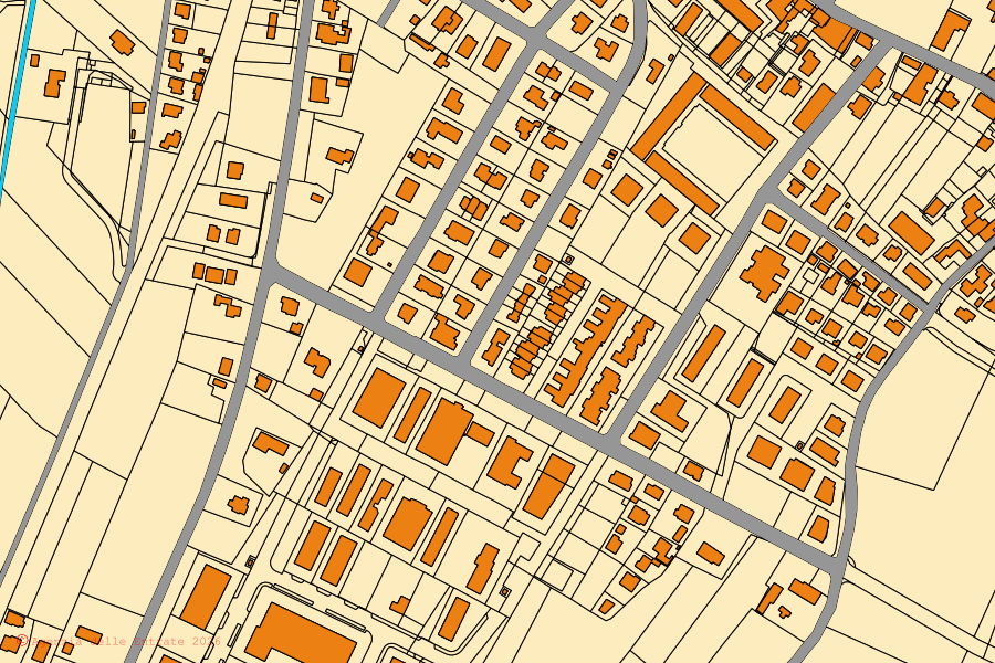 Mappa catastale del centro di Campagna Lupia: particelle e fabbricati, cartografia Agenzia delle Entrate