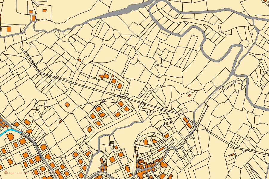 Mappa catastale del centro di Campo Calabro: particelle e fabbricati, cartografia Agenzia delle Entrate