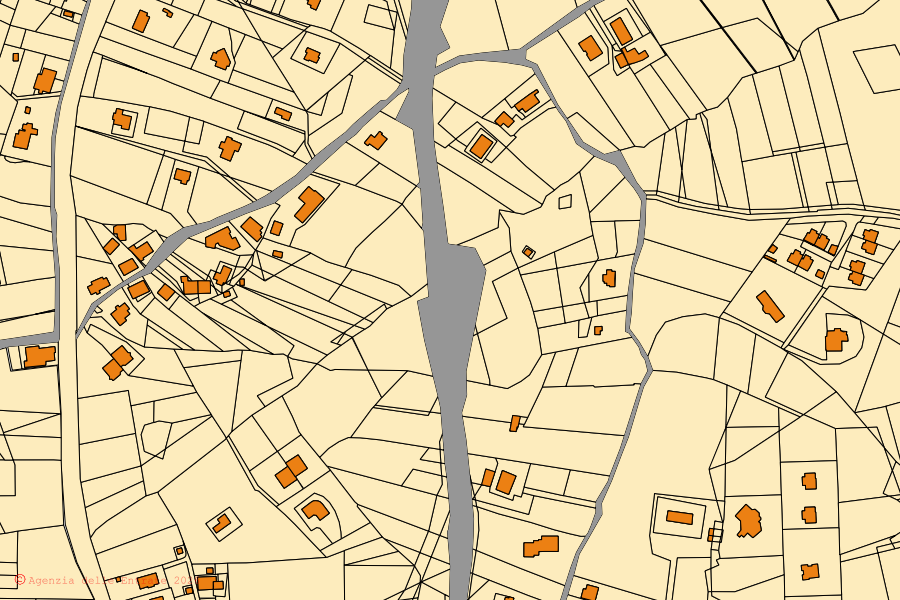 Mappa catastale del centro di Campobasso: particelle e fabbricati, cartografia Agenzia delle Entrate