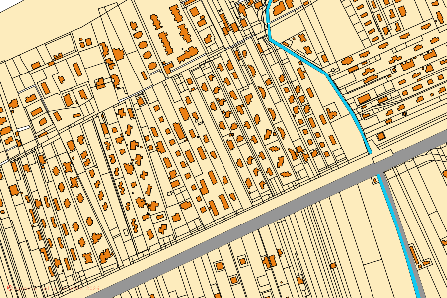 Mappa catastale del centro di Campofelice di Roccella: particelle e fabbricati, cartografia Agenzia delle Entrate