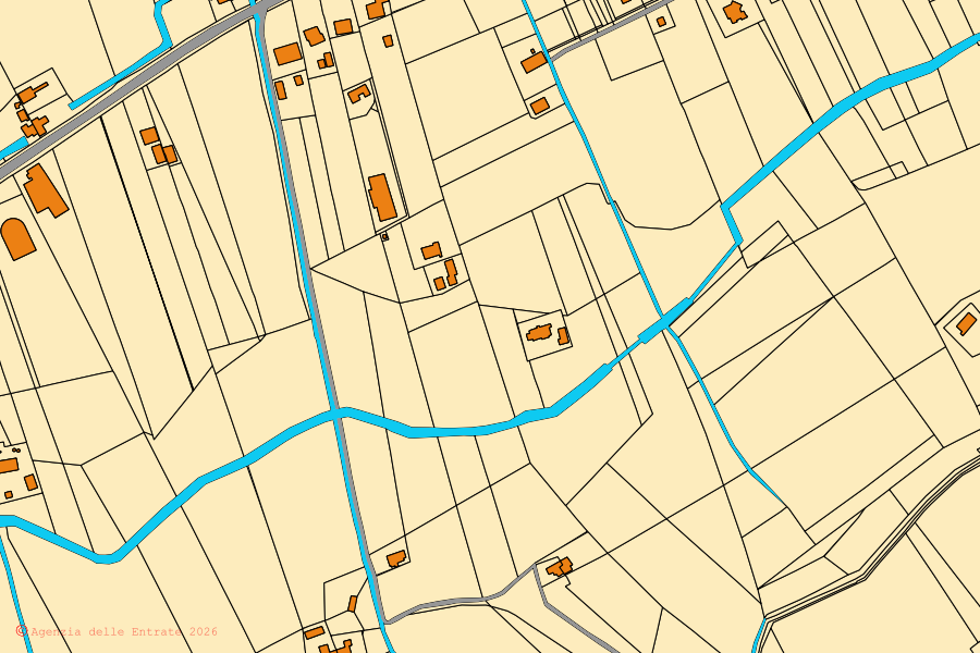 Mappa catastale del centro di Campofilone: particelle e fabbricati, cartografia Agenzia delle Entrate