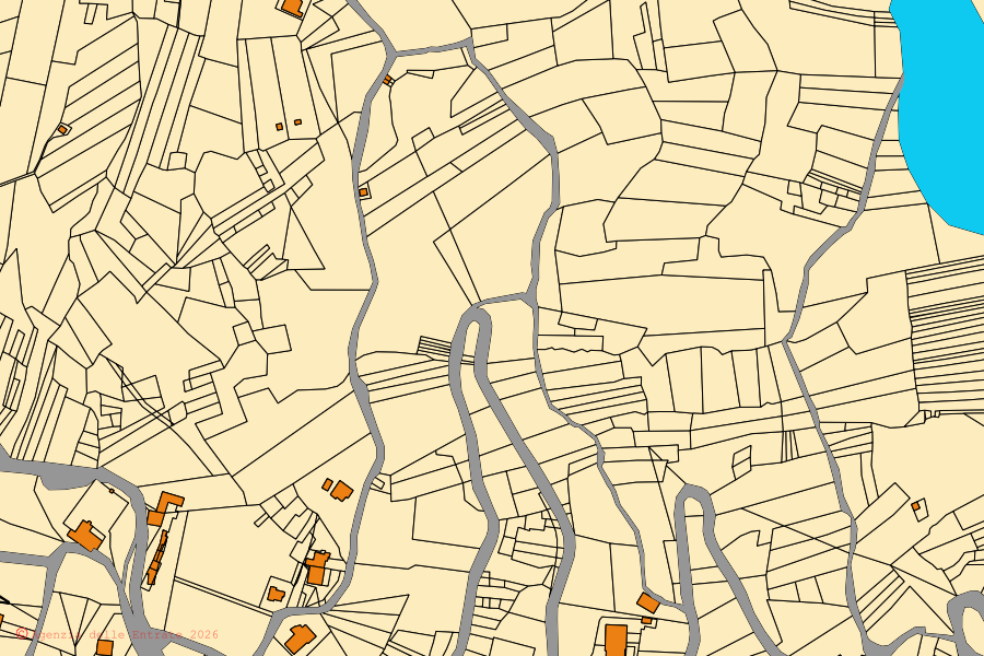 Mappa catastale del centro di Campolattaro: particelle e fabbricati, cartografia Agenzia delle Entrate